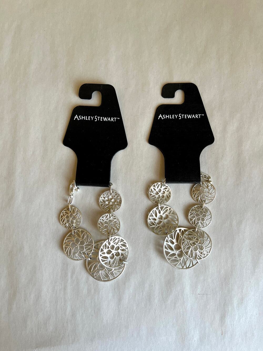 Ashley Stewart Silver Tone Floral Bracelets Set NWT